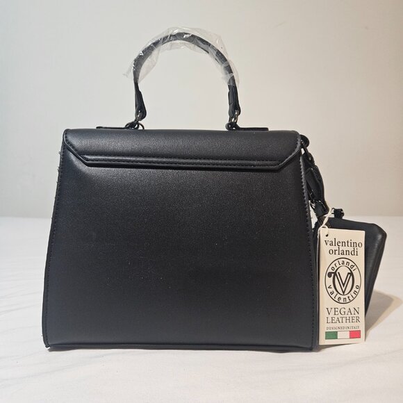 Valentino Orlandi Black Crossbody Bag w/ Wallet NWT Includes cute Bag charm - Picture 5 of 11